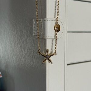 Gold Starfish Pendant Necklace - Delicate Beach Charm